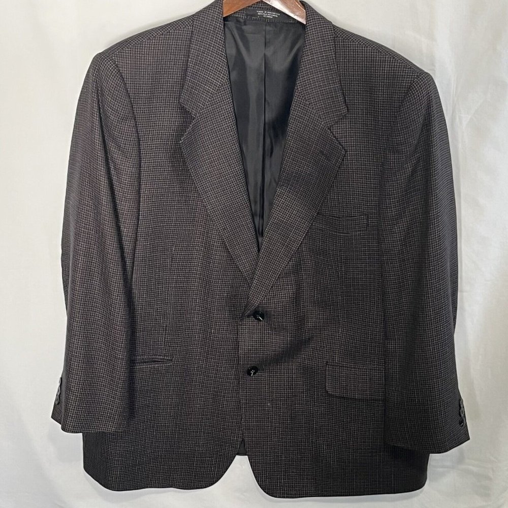 Andre Vachon Checkered Silk Wool Tweed Men's 46 S Sport Coat 2 Button Blazer